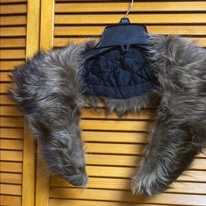 Real fur collarWrap in Brown and tan color length 35”